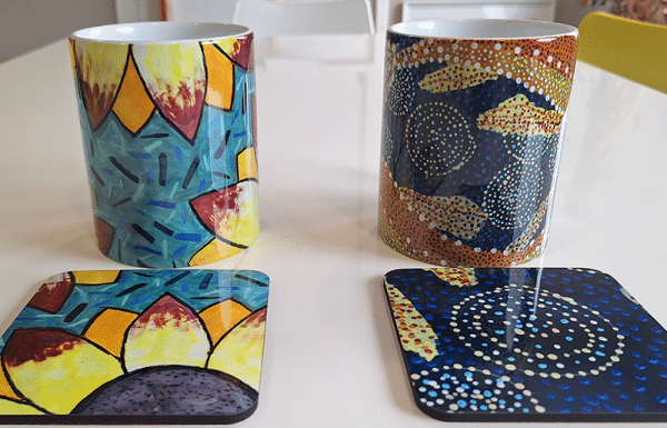 'Koi Carp' and 'Sunflowers' Mug and Coaster Set